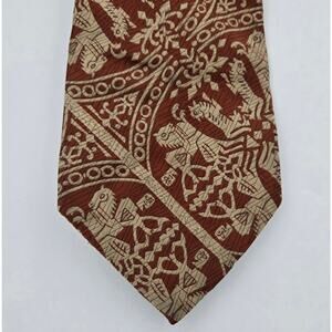Don Loper of California Brown and Tan Ancient Pattern Necktie